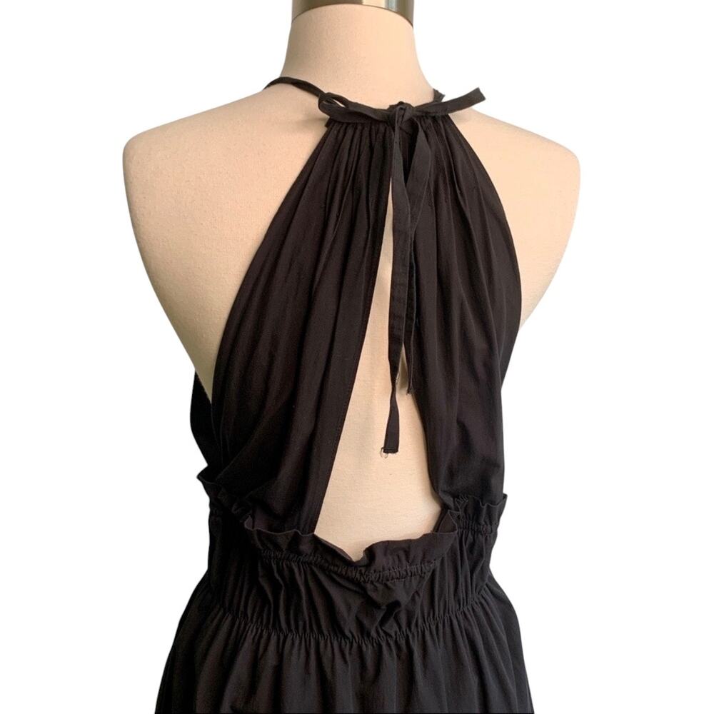 Zara Trafaluc Black Halter Open Back Cutout Midi Dress Small - Picture 8 of 16